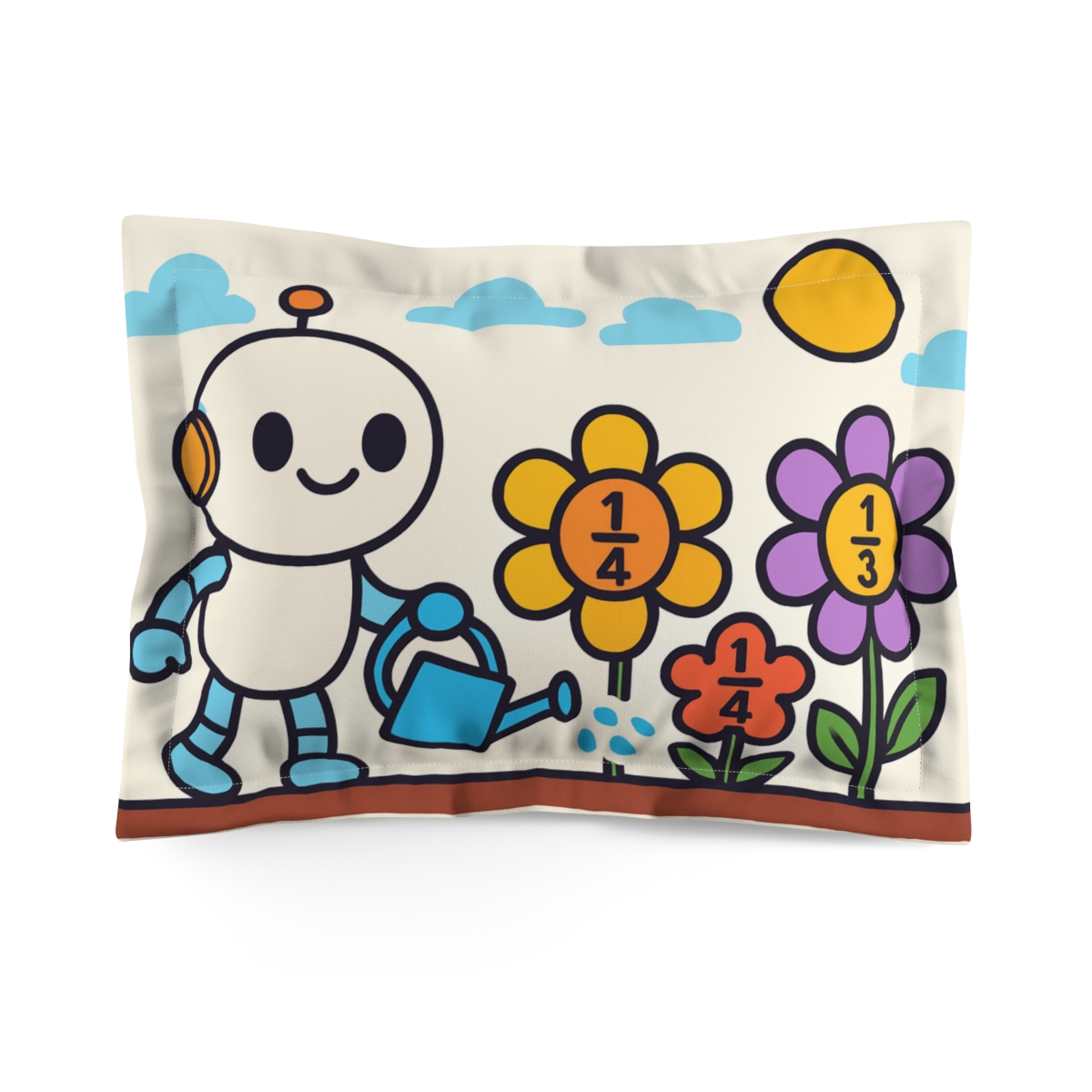 Robot Garden Of Fractions personalized decorative pillows