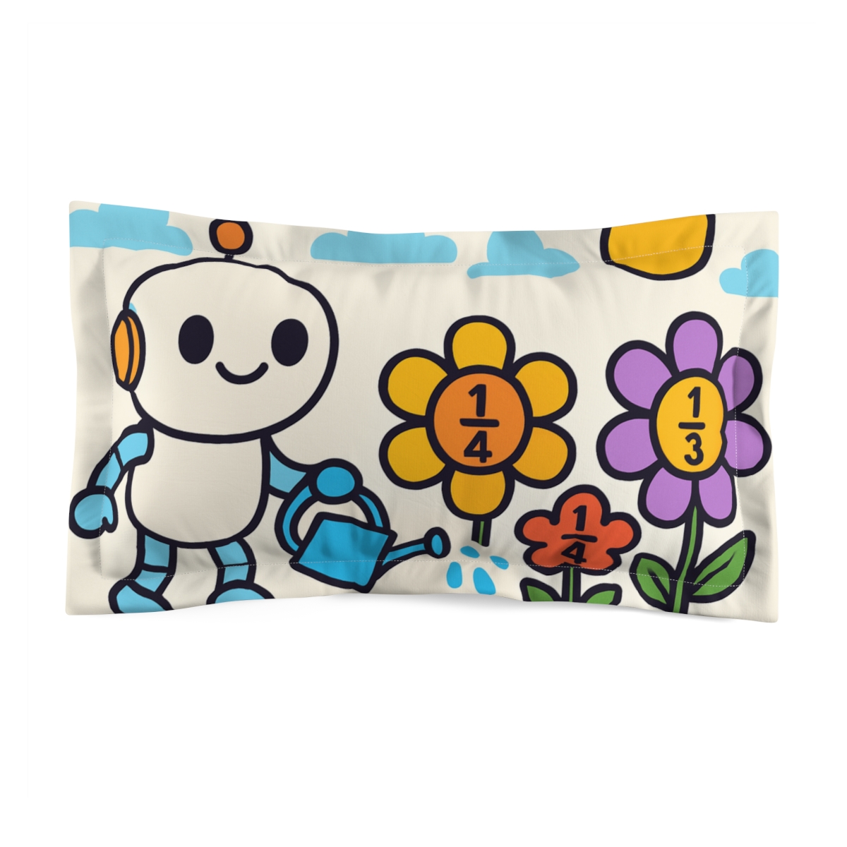 Robot Garden Of Fractions personalized decorative pillows