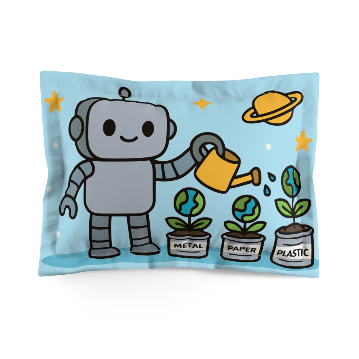 Robot Garden Of Recycled Planets comfortable bed pillows