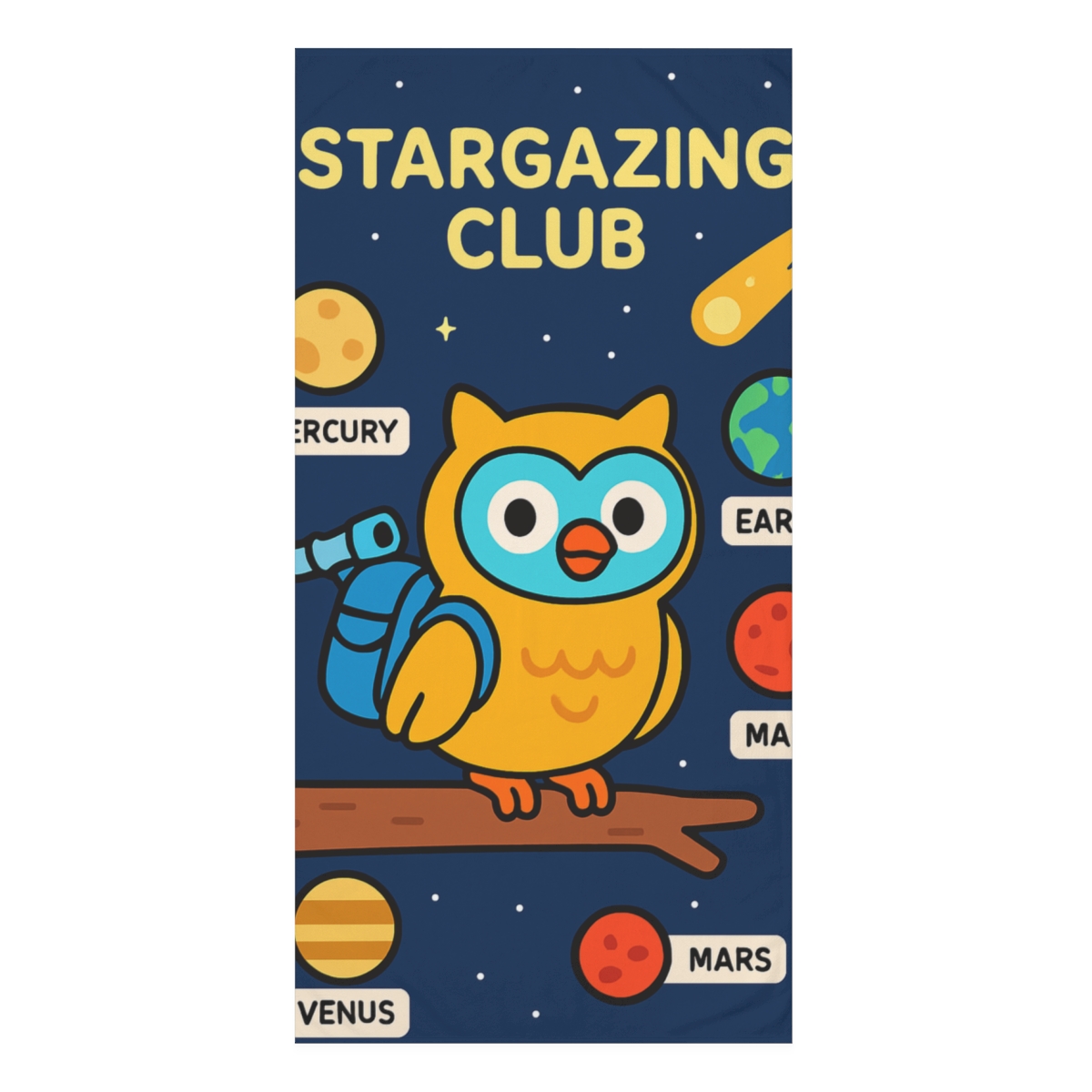 Robot Owl Astronomy Club comfortable face towels