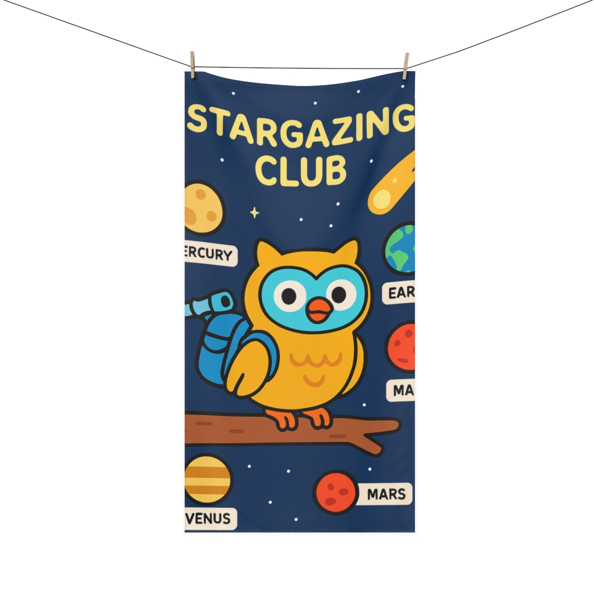 Robot Owl Astronomy Club comfortable face towels