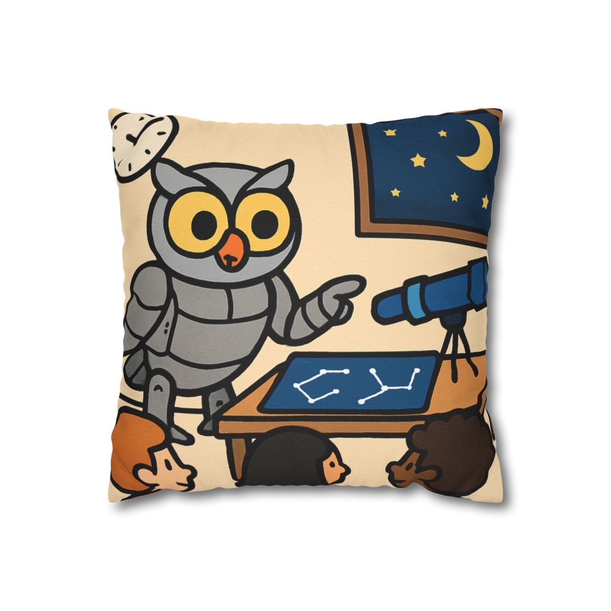 Robot Owl Telescope Workshop personalized pillow covers