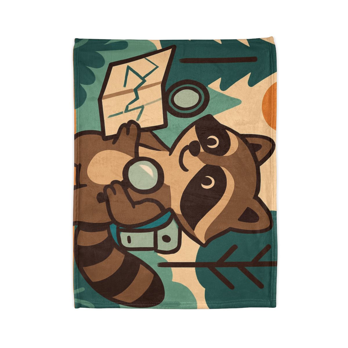 Robot Ranger Raccoon personalized cozy blankets