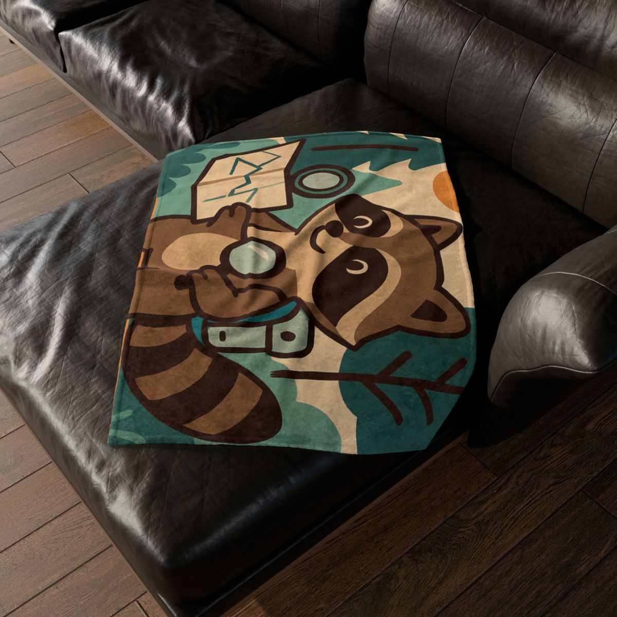 Robot Ranger Raccoon personalized cozy blankets
