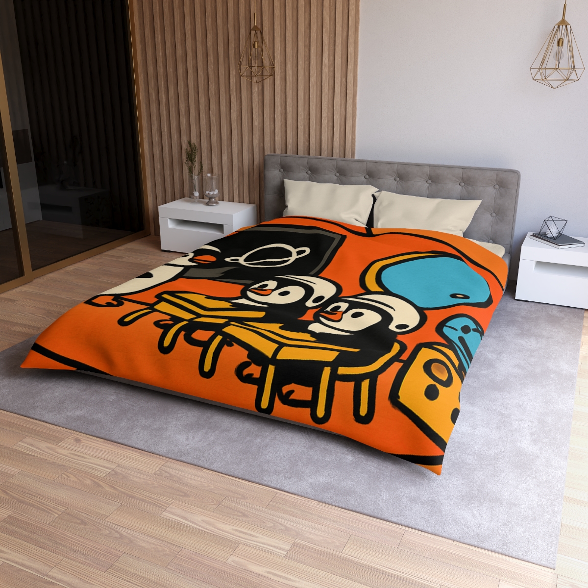 Rocket Classroom With Penguin Pilots duvets for gifts