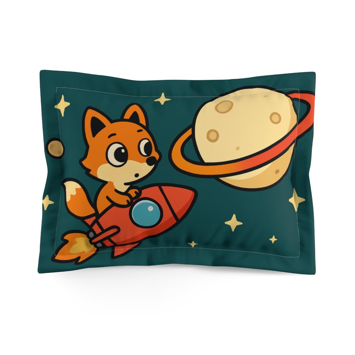 Rocket Fox And The Ringed Moon custom pillows