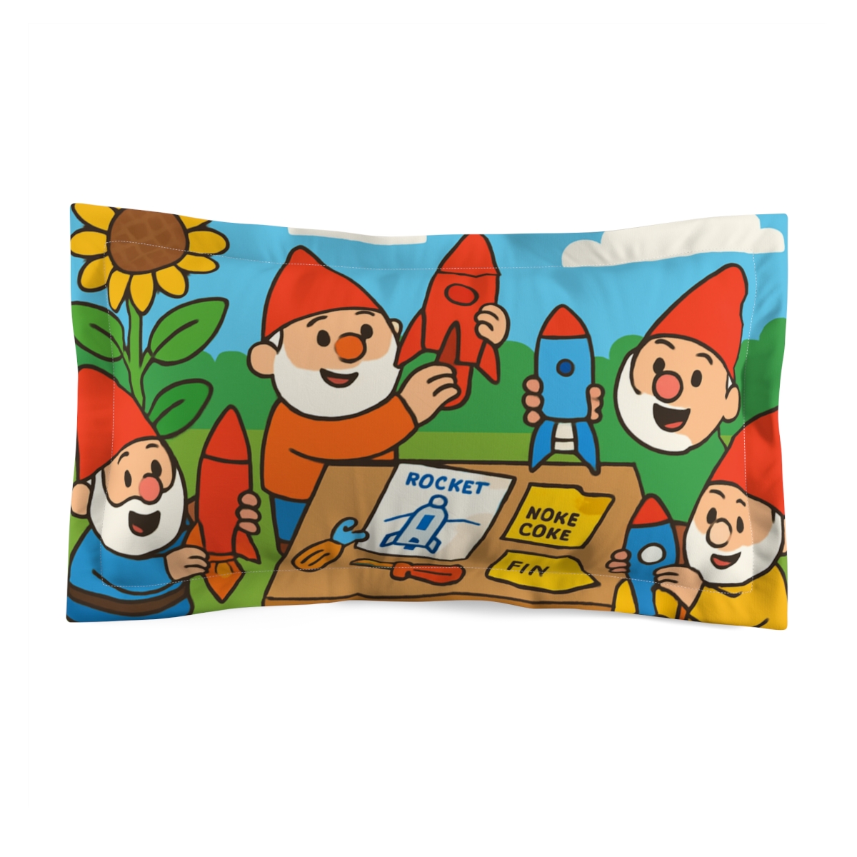 Rocket Garden Gnomes trendy accent pillows