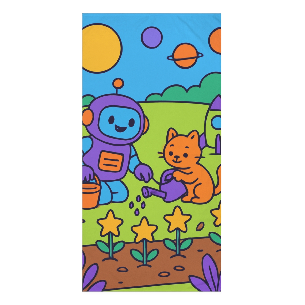 Rocket Garden Guardians trendy hand towels