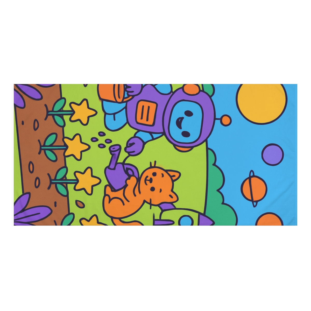 Rocket Garden Guardians trendy hand towels