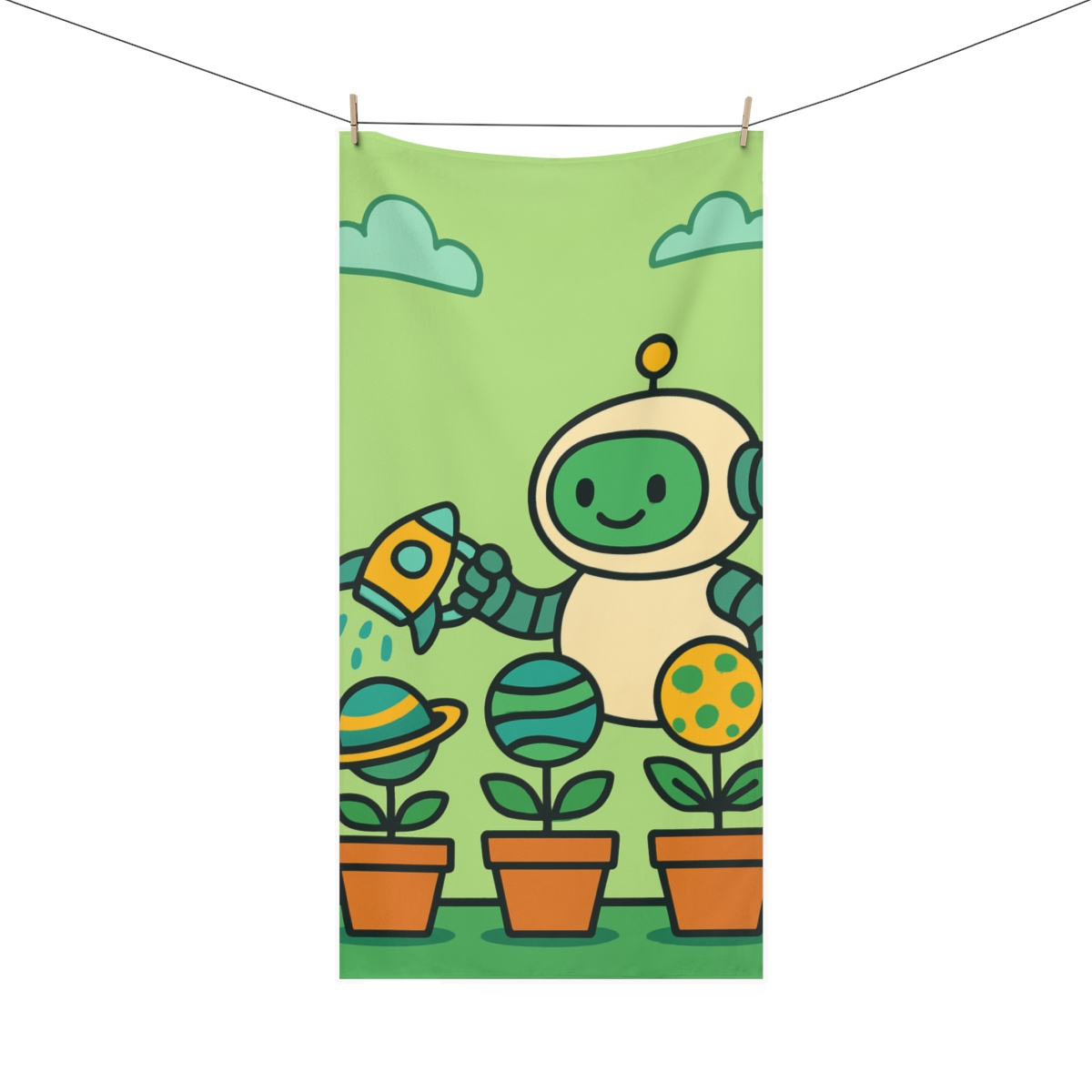 Rocket Garden Of Planet Growing Plants soft cotton towels
