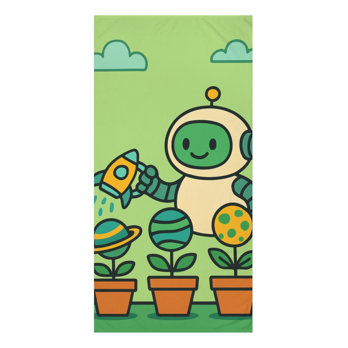 Rocket Garden Of Planet Growing Plants soft cotton towels