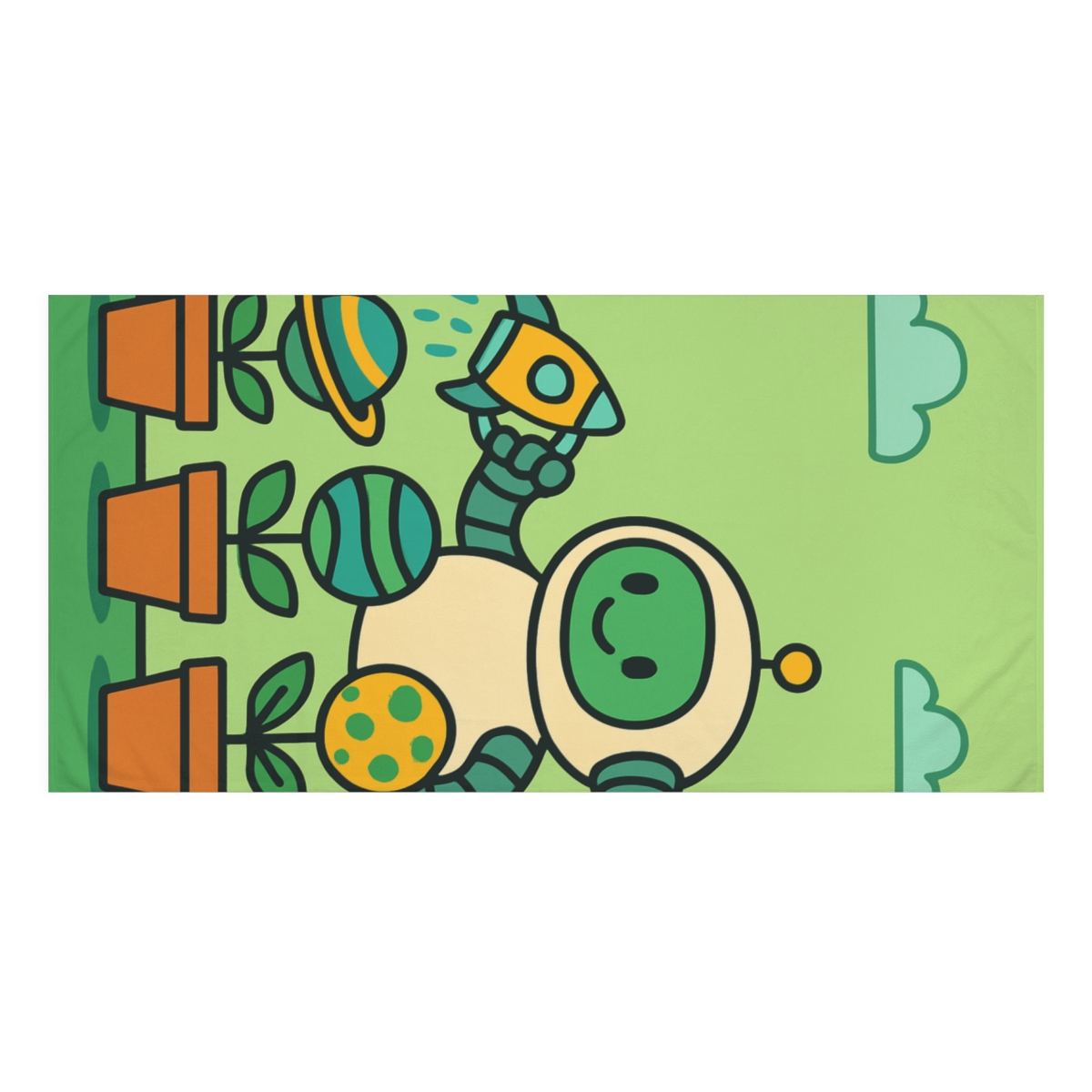 Rocket Garden Of Planet Growing Plants soft cotton towels