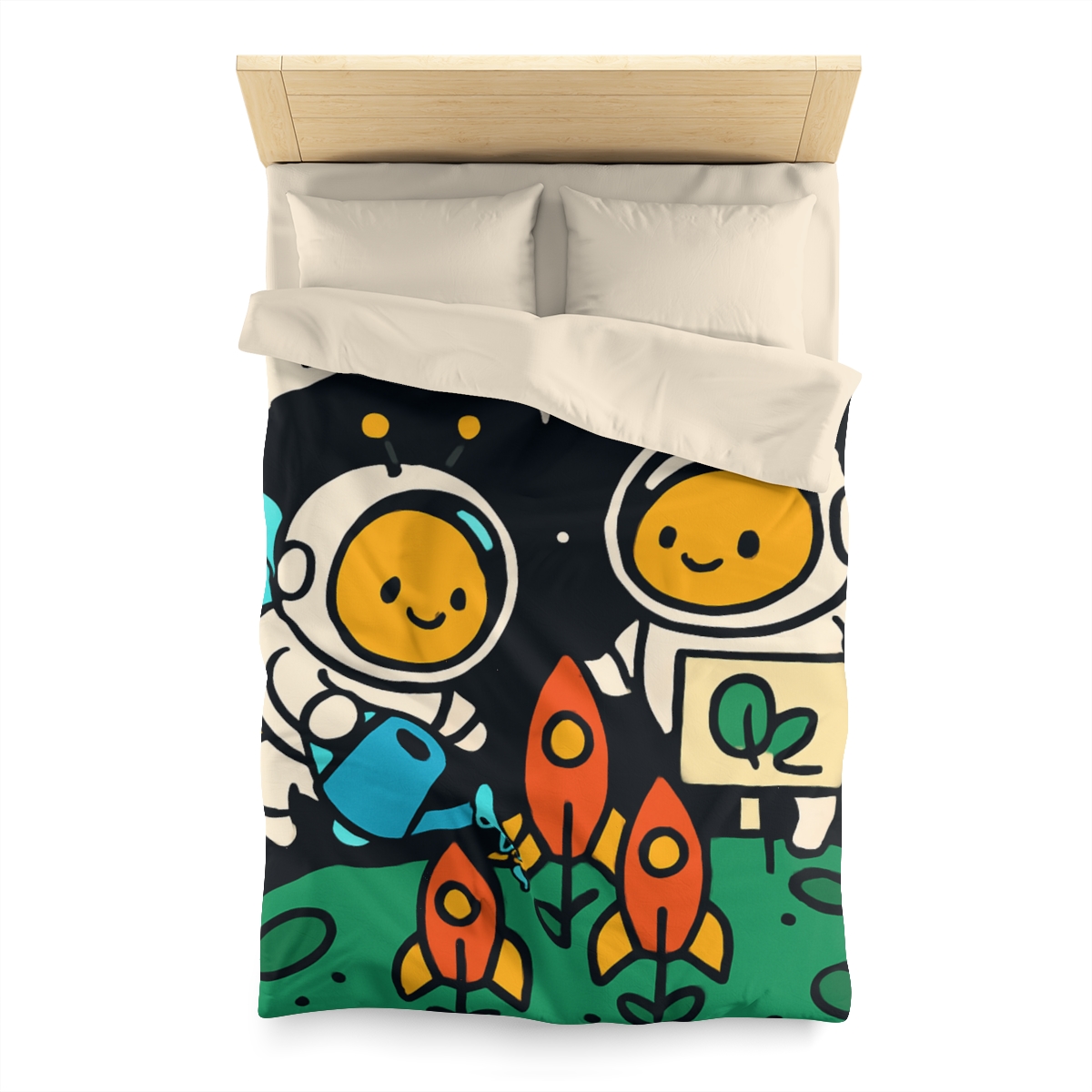 Rocket Garden Of The Bumblebee Astronauts soft comforter duvets