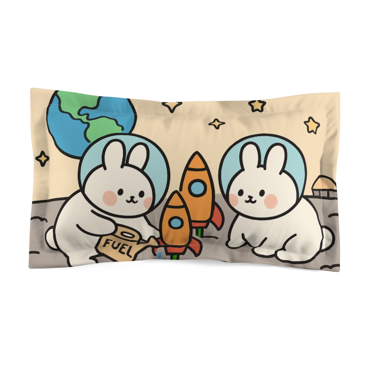 Rocket Garden Of The Moon Bunnies designer printed pillows