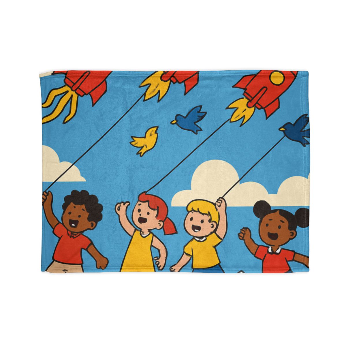 Rocket Kite Race trendy patterned blankets