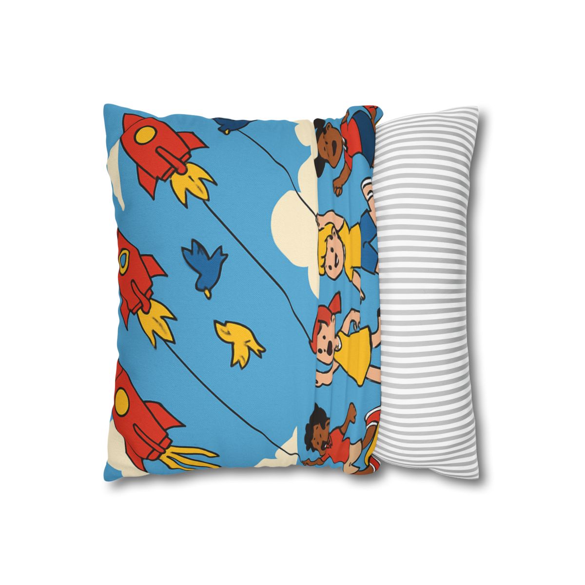 Rocket Kite Race designer print pillow cases