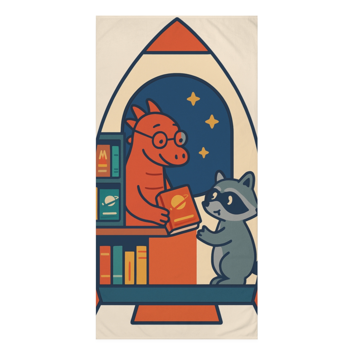 Rocket Library Dragon personalized bath towels