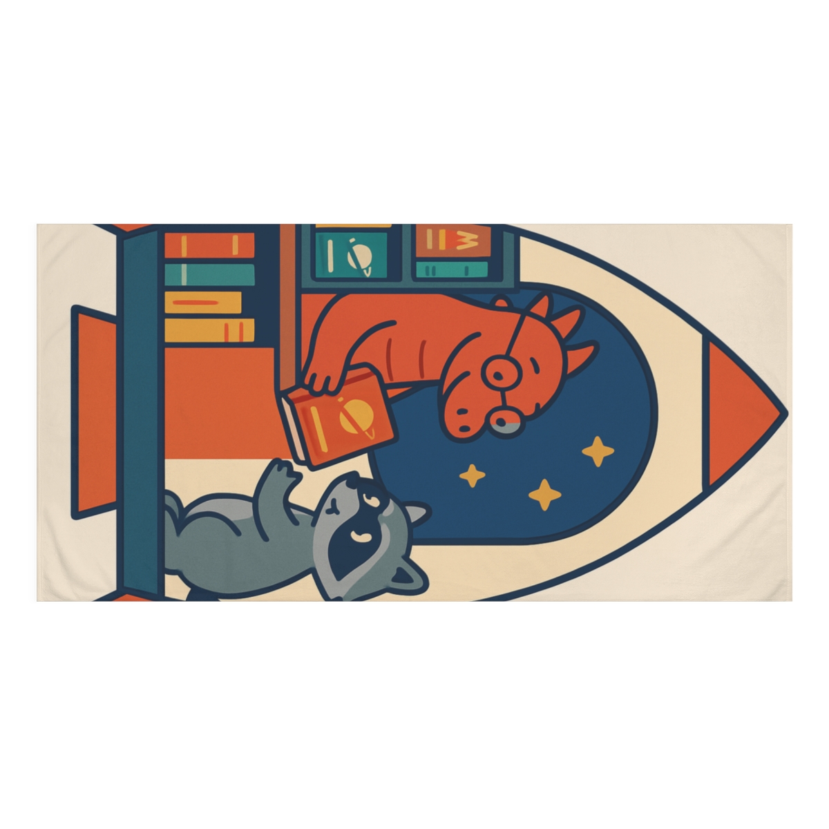 Rocket Library Dragon personalized bath towels