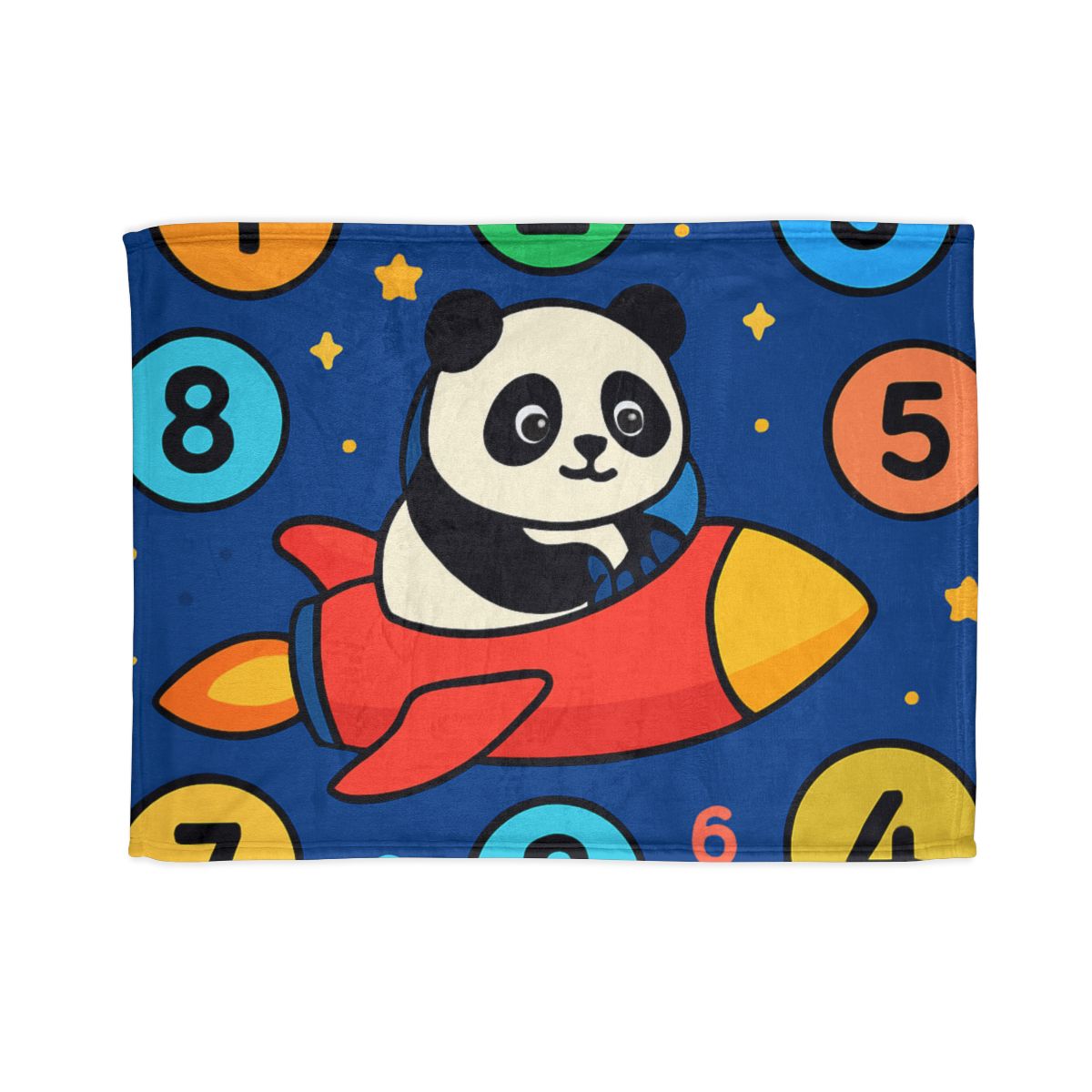 Rocket Panda And The Number Planets decorative home blankets