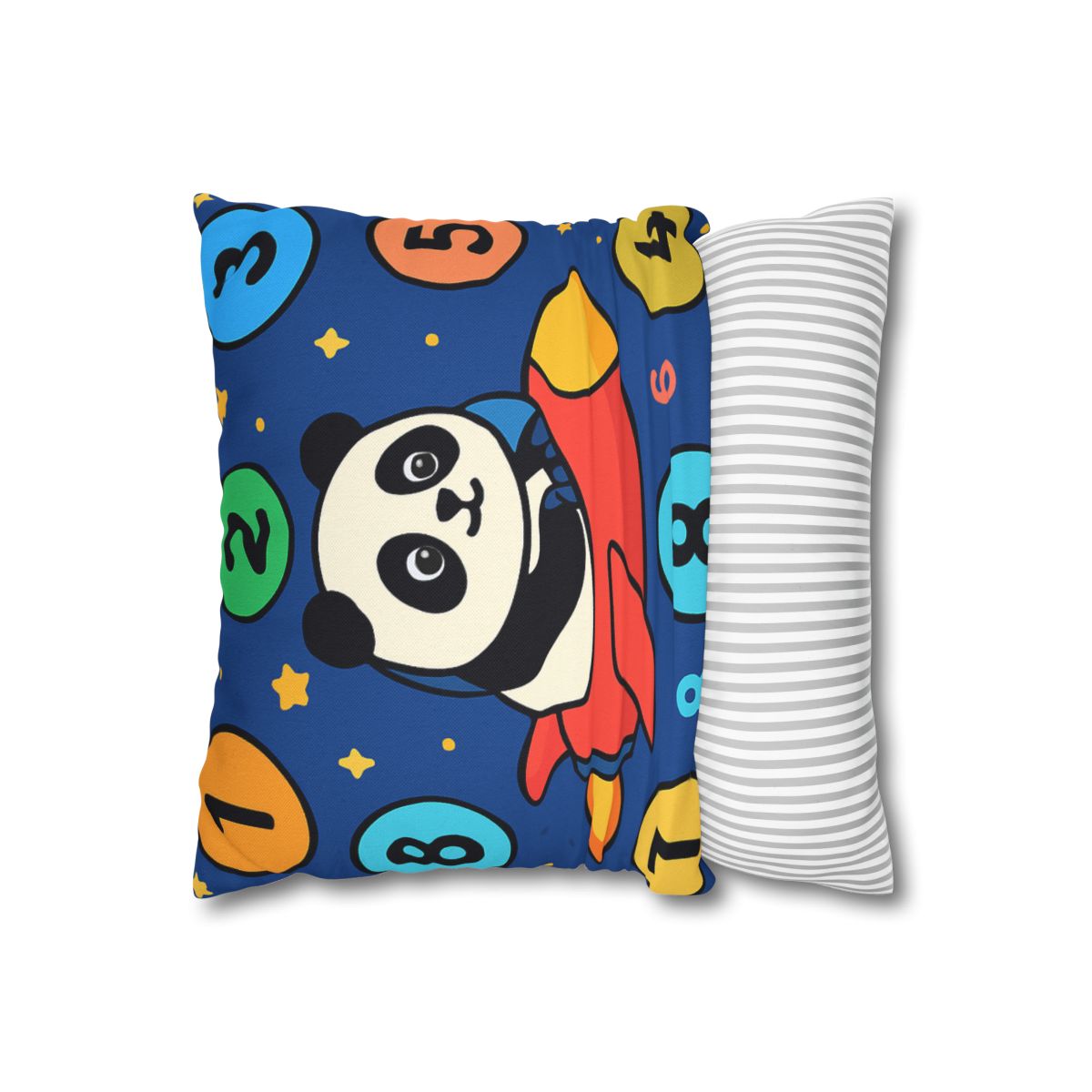Rocket Panda And The Number Planets designer print pillow cases