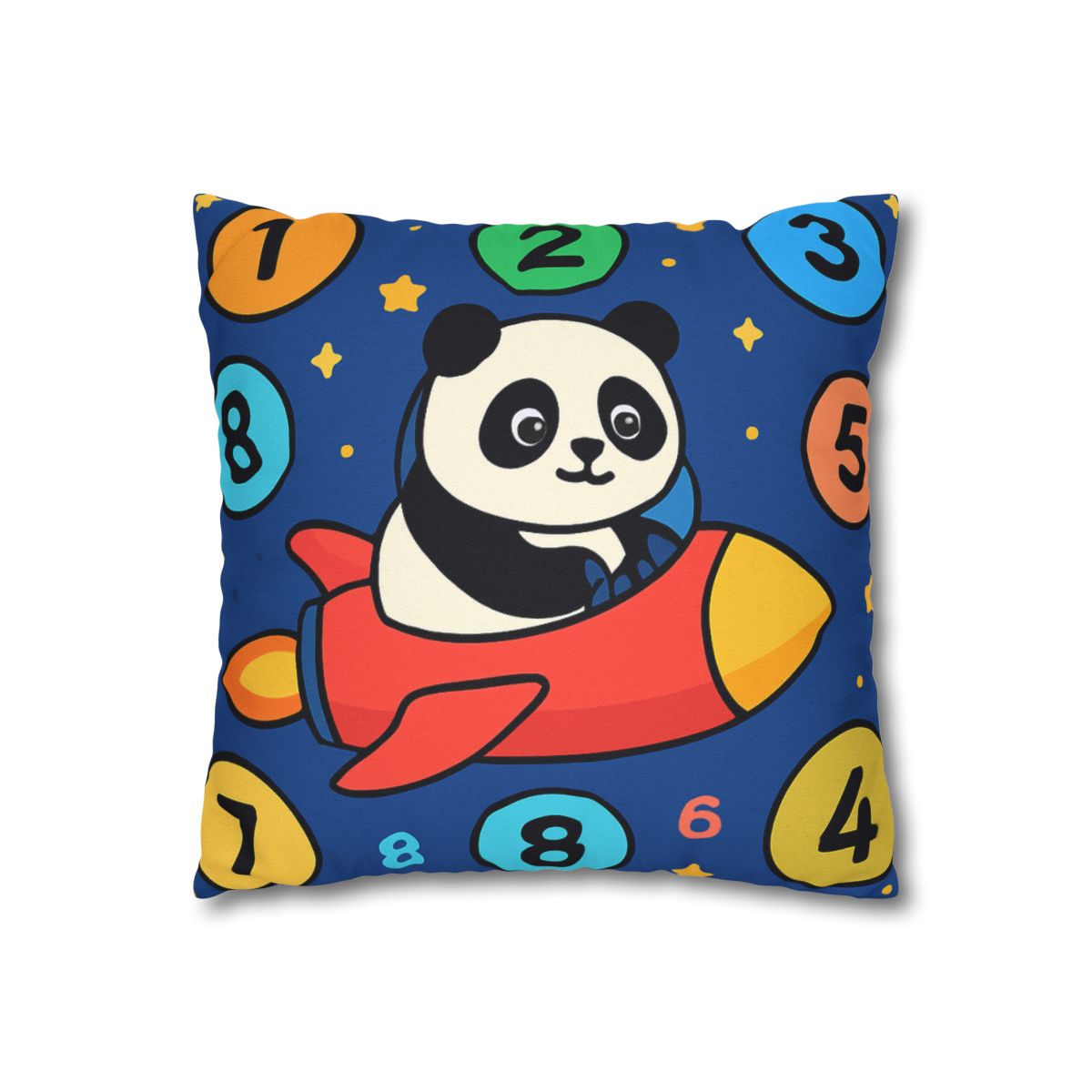 Rocket Panda And The Number Planets designer print pillow cases