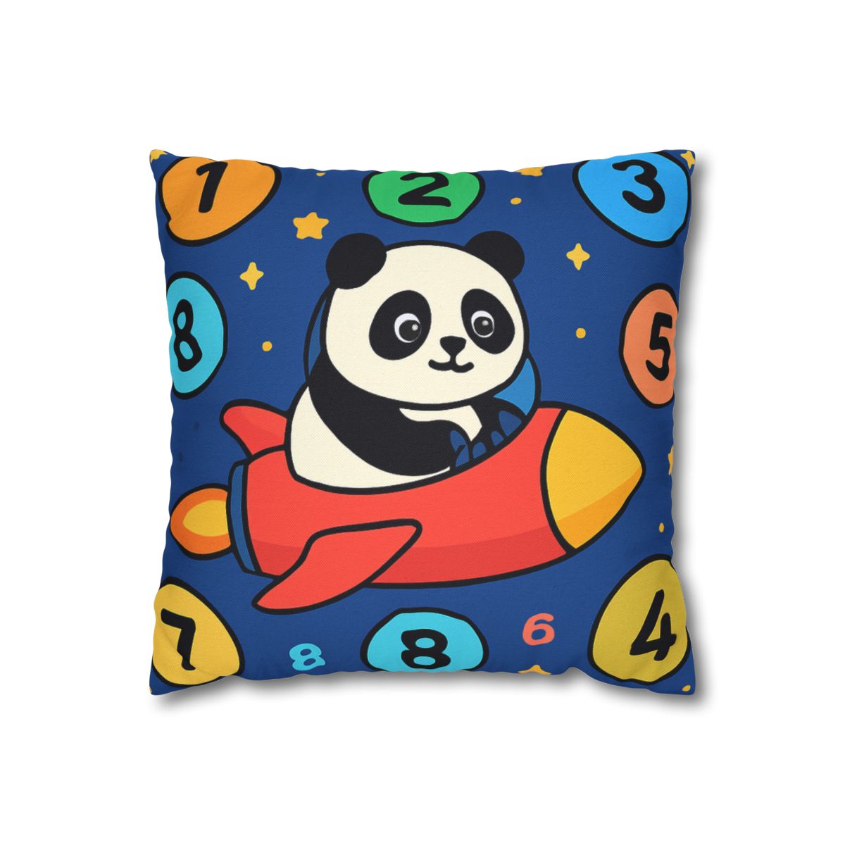 Rocket Panda And The Number Planets designer print pillow cases
