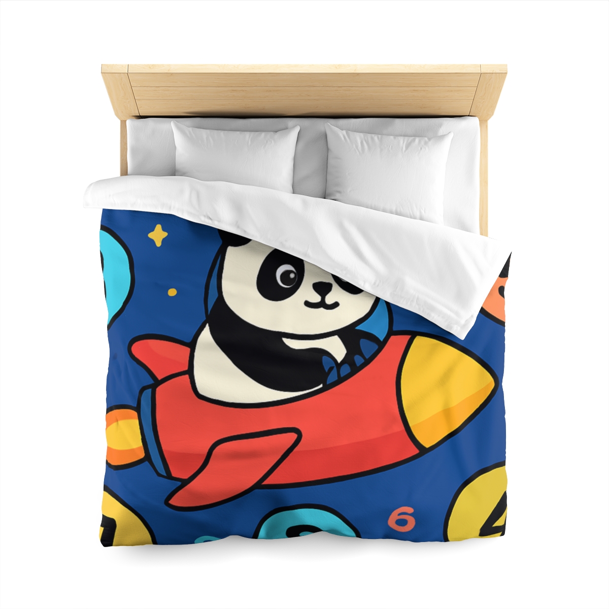 Rocket Panda And The Number Planets soft comforter duvets