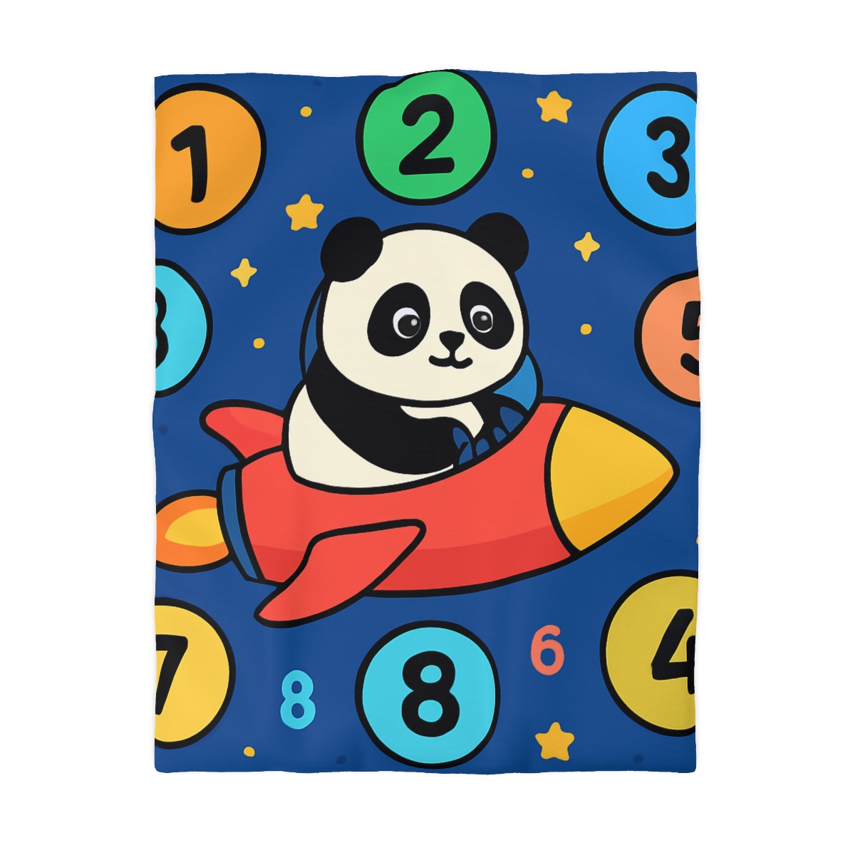 Rocket Panda And The Number Planets soft comforter duvets