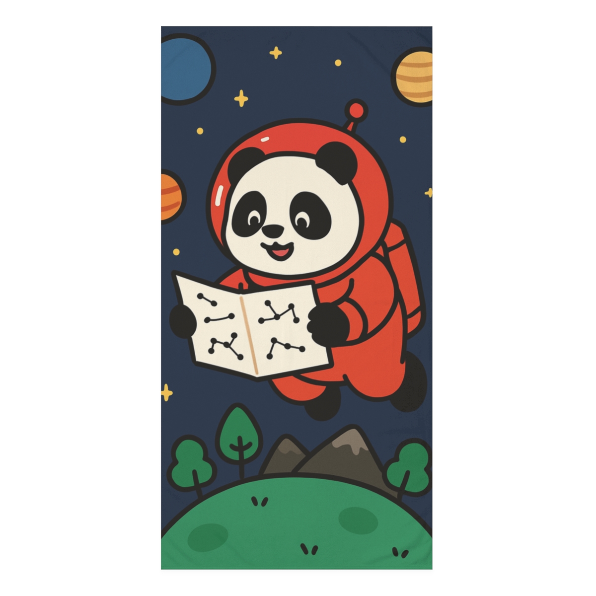 Rocket Panda Planet Explorer soft cotton towels