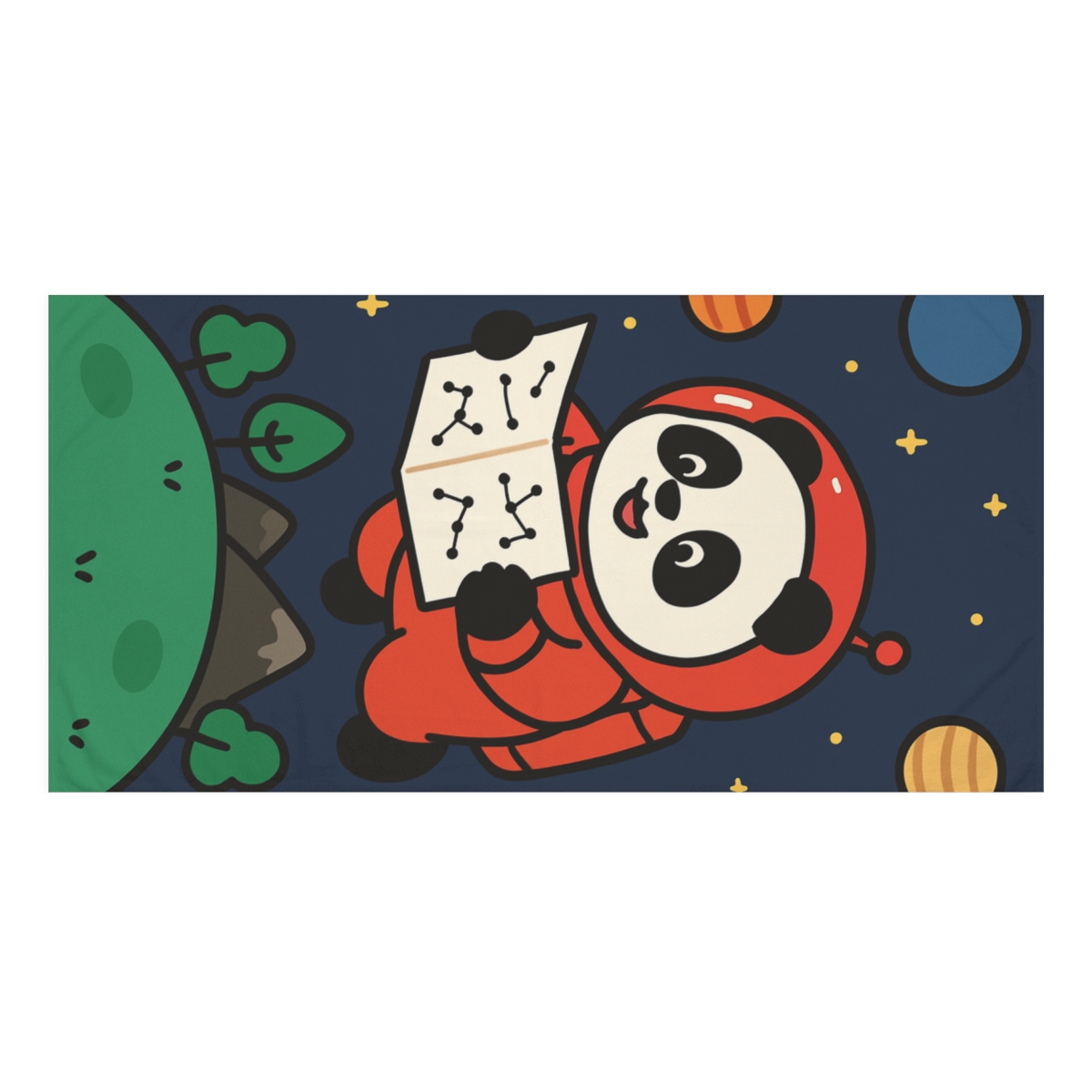 Rocket Panda Planet Explorer soft cotton towels