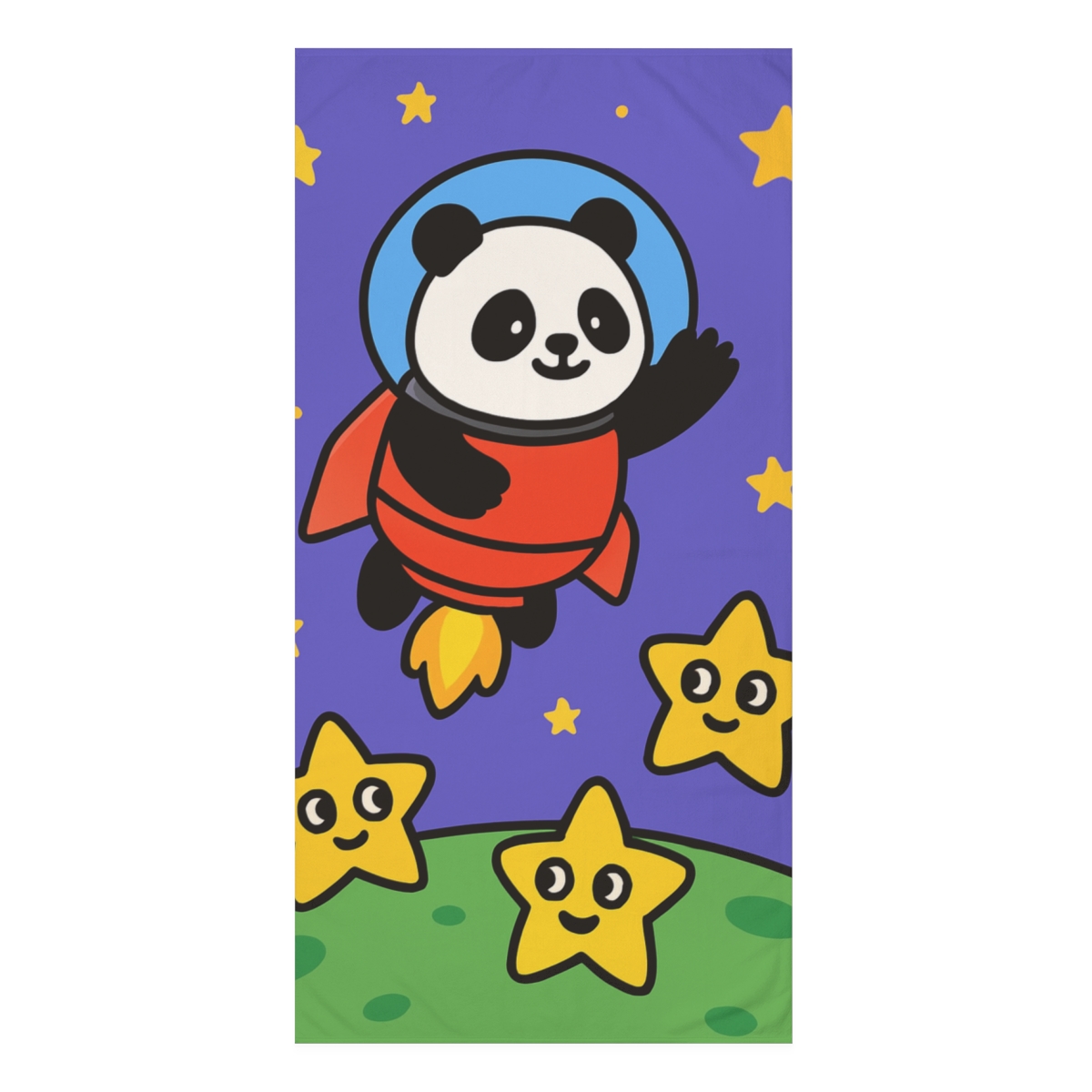 Rocket Panda Planet Patrol decorative home towelscustom towels