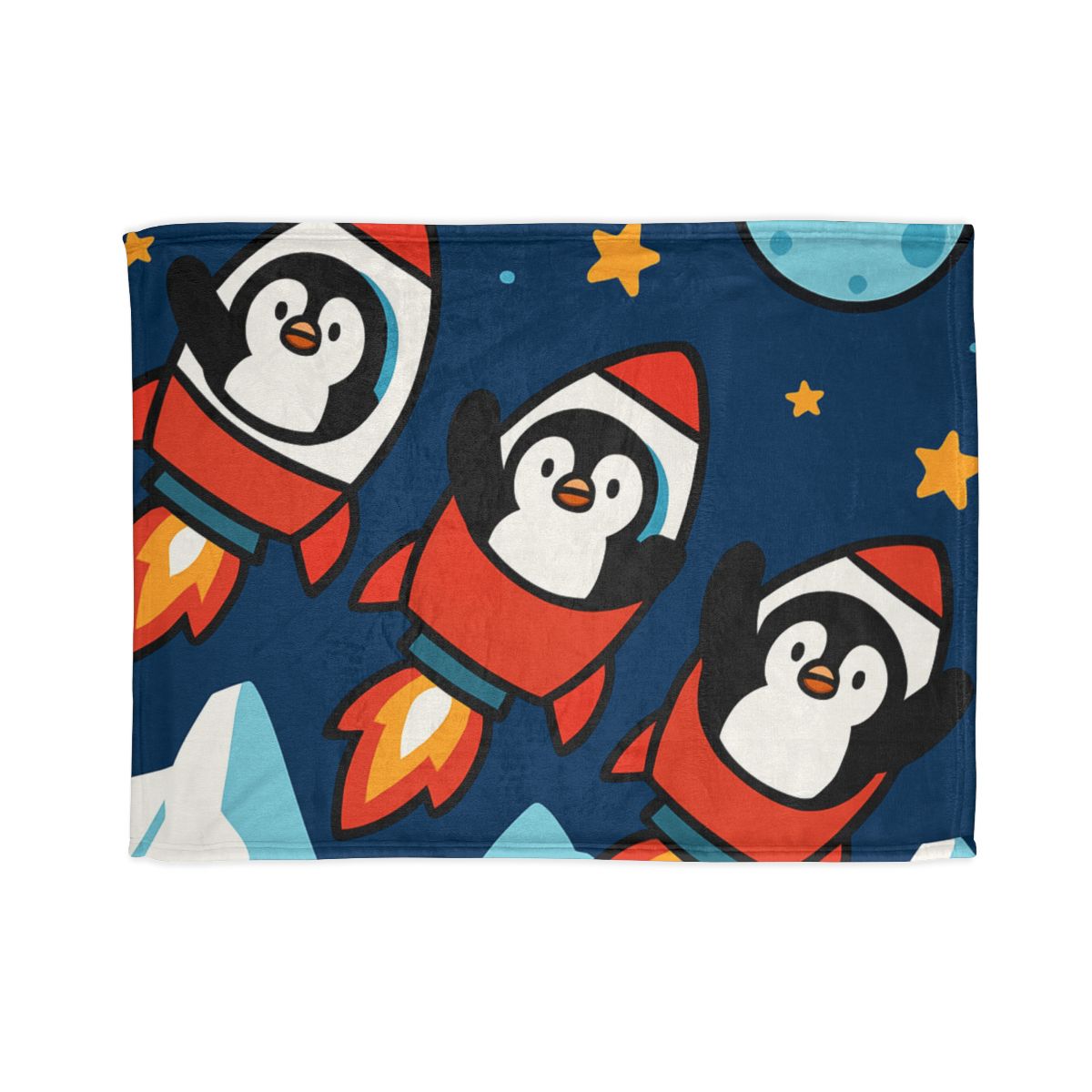 Rocket Penguin Crew trendy patterned blankets
