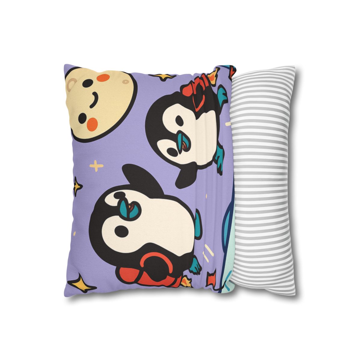 Rocket Penguin Explorers soft cotton pillow cases