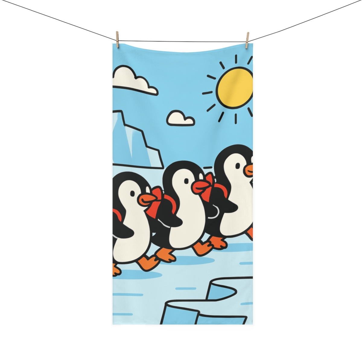 Rocket Penguin Parade unique gift towels