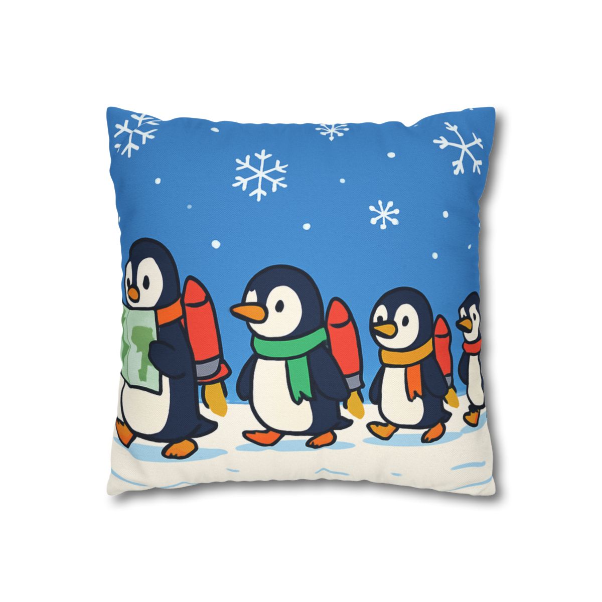 Rocket Penguin Parade unique gift pillow cases