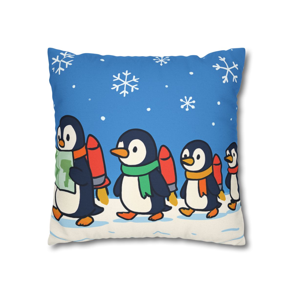 Rocket Penguin Parade unique gift pillow cases