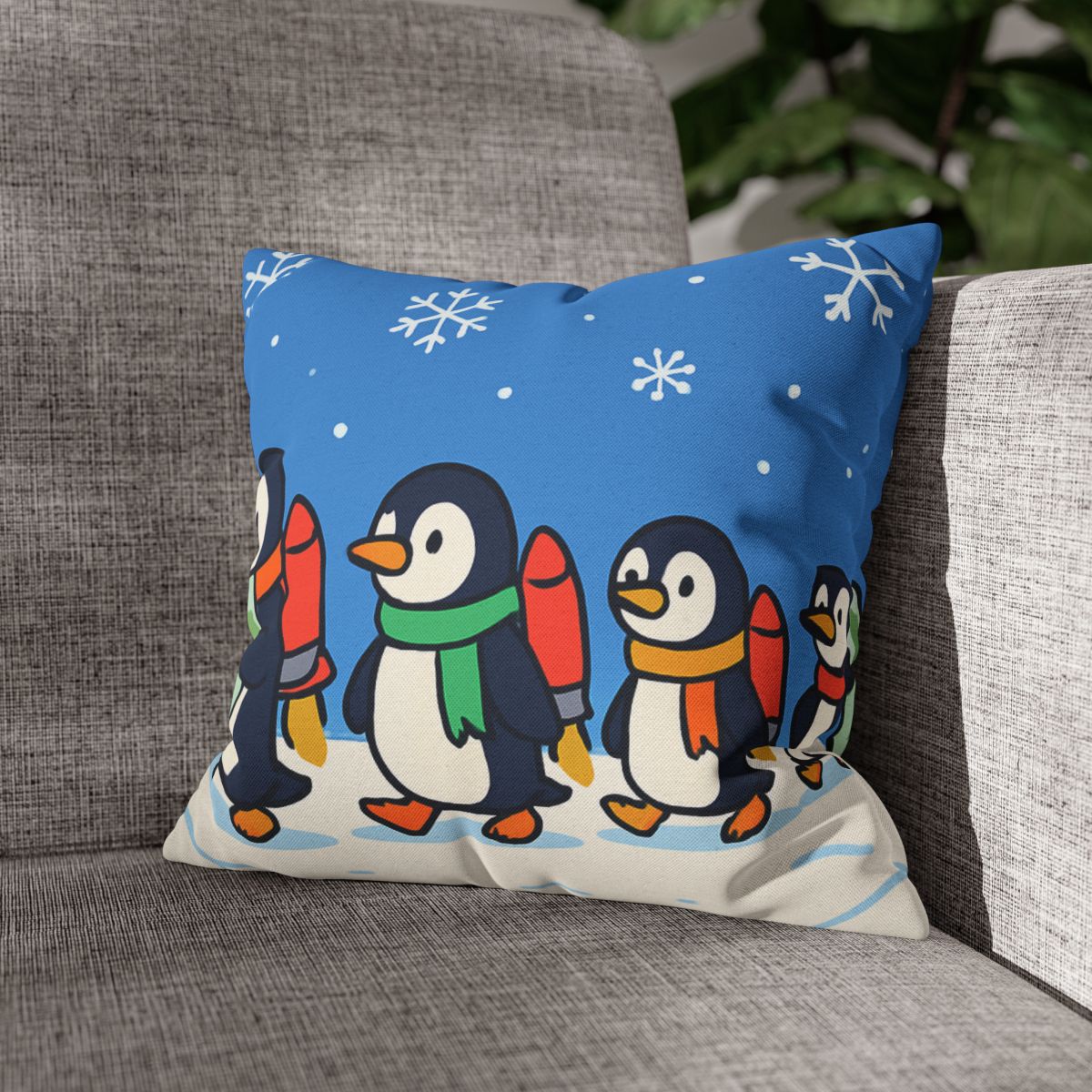 Rocket Penguin Parade unique gift pillow cases