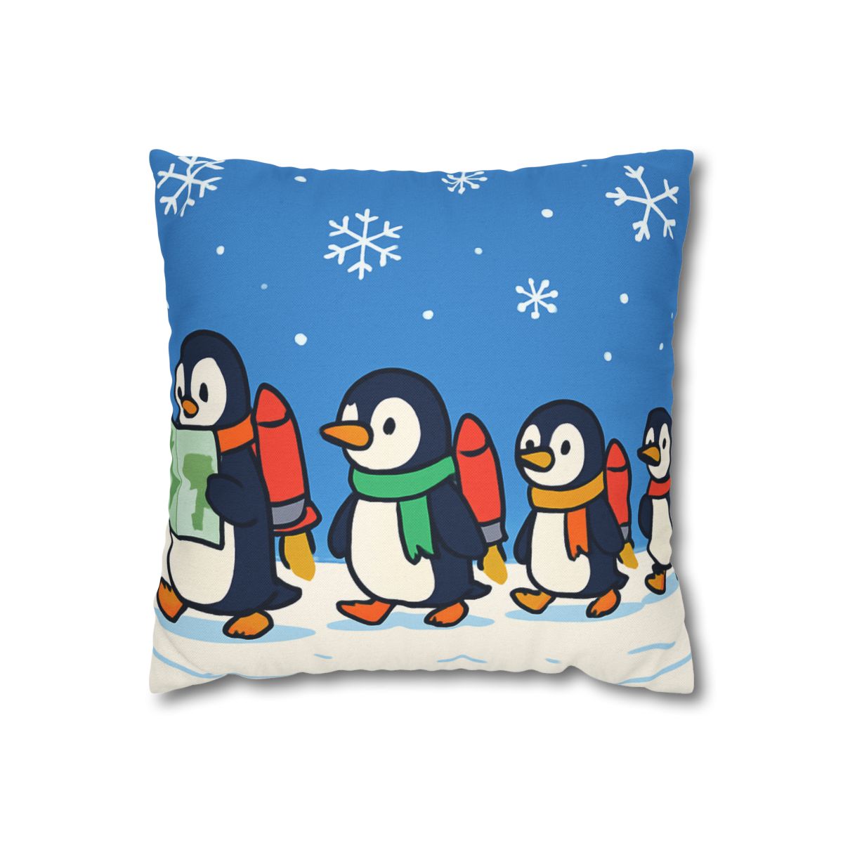Rocket Penguin Parade unique gift pillow cases