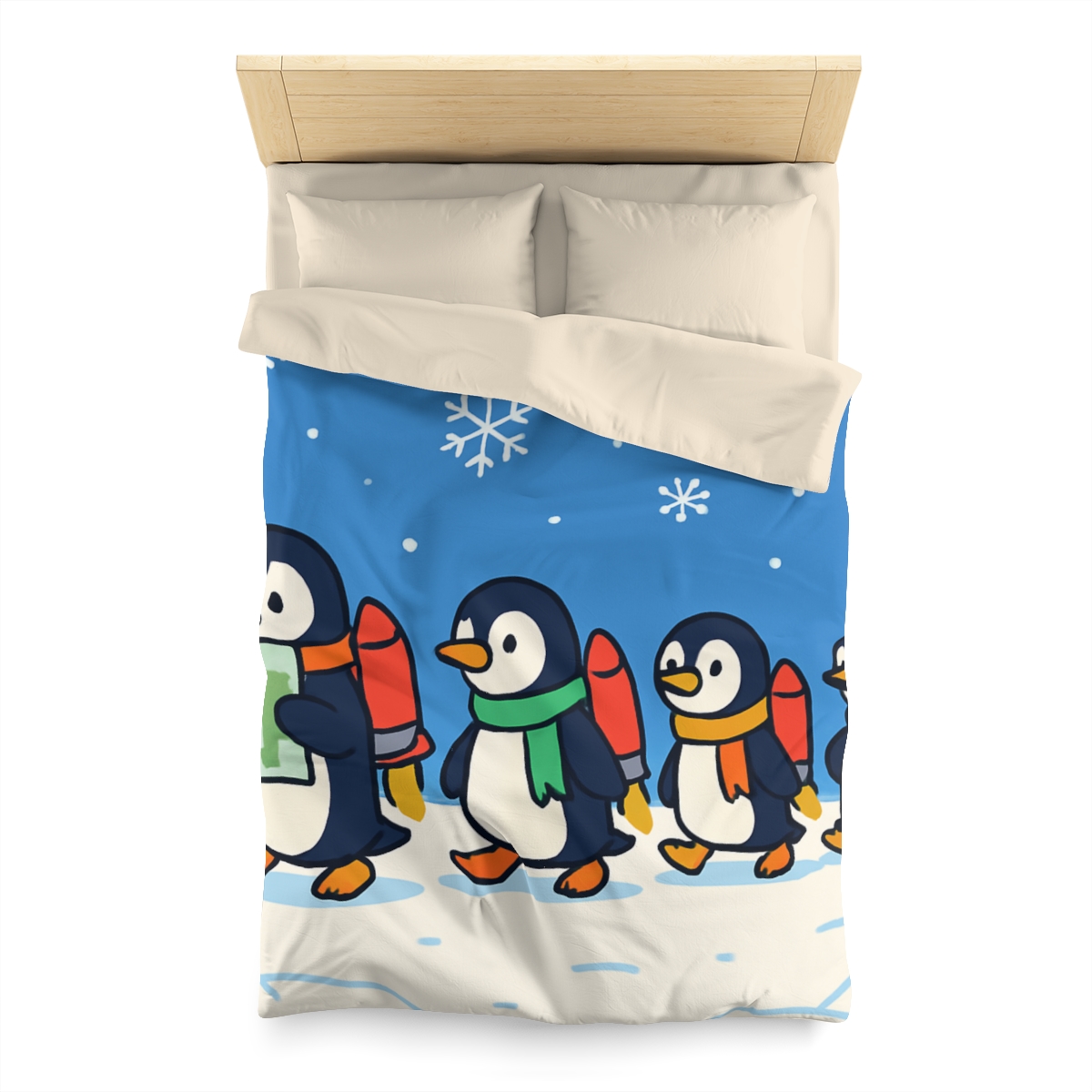 Rocket Penguin Parade trendy bedroom duvets