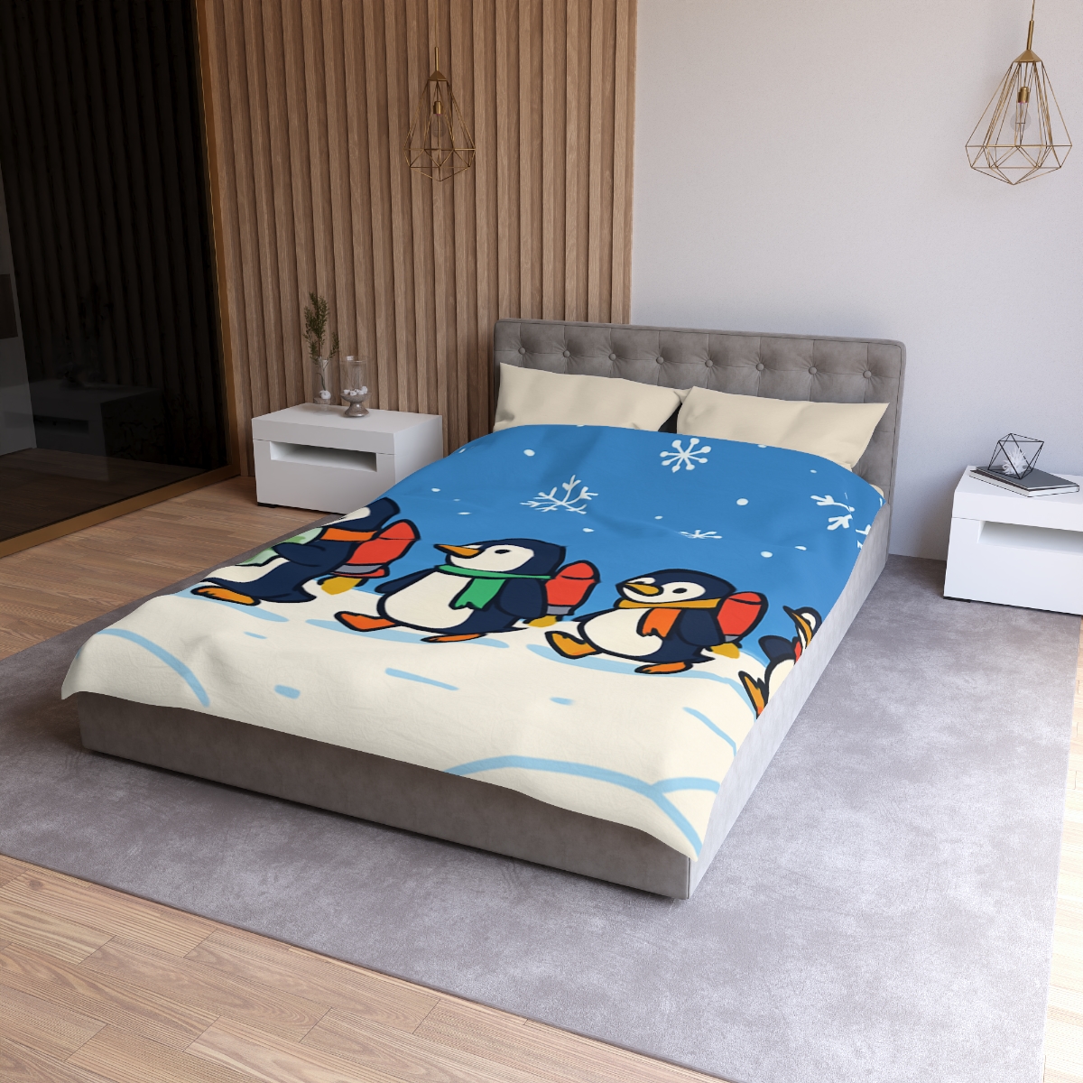 Rocket Penguin Parade trendy bedroom duvets