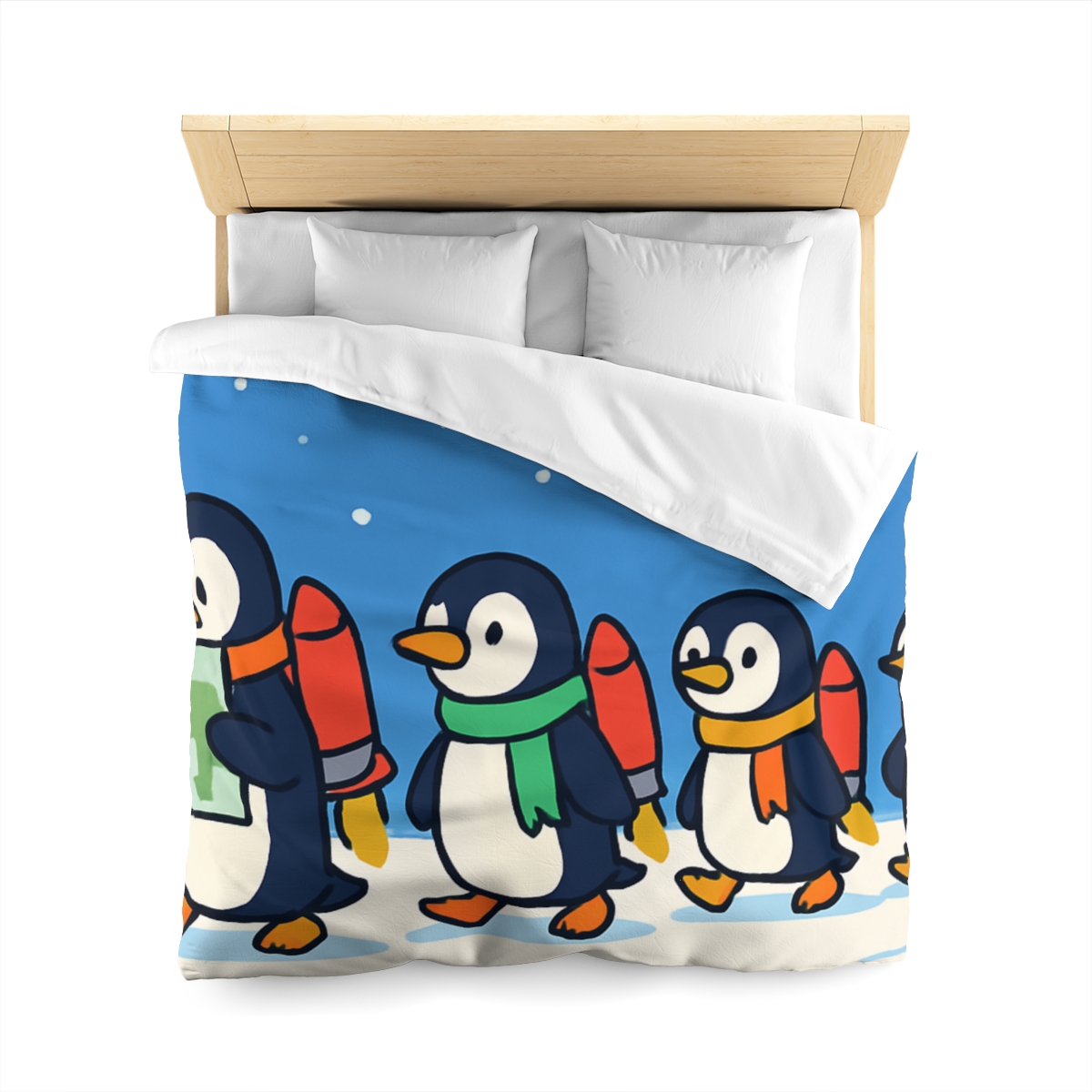 Rocket Penguin Parade trendy bedroom duvets