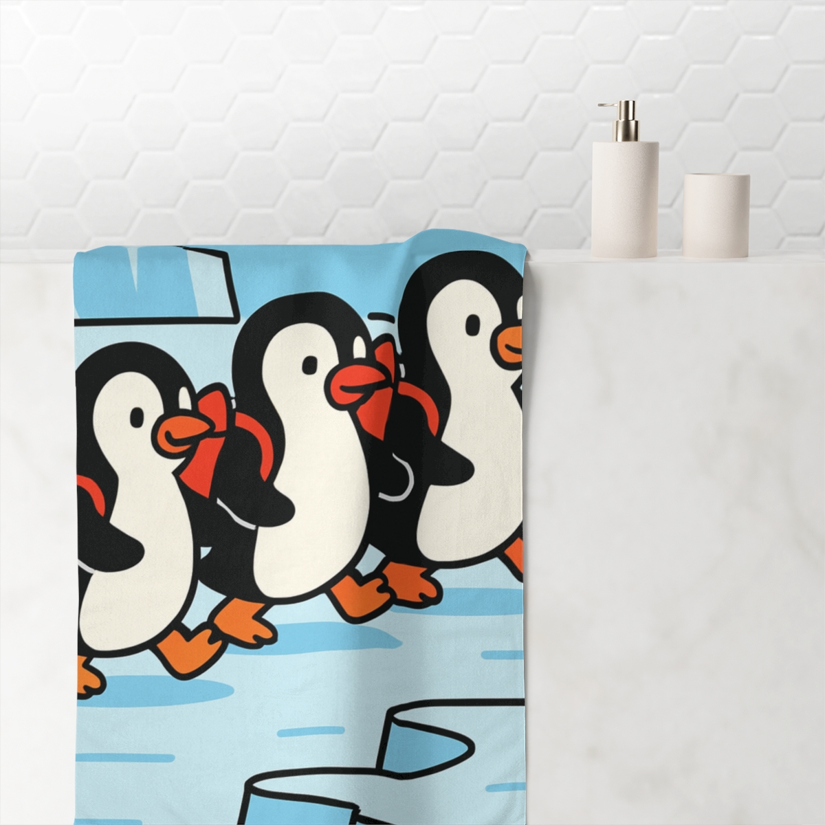 Rocket Penguin Parade unique gift towels