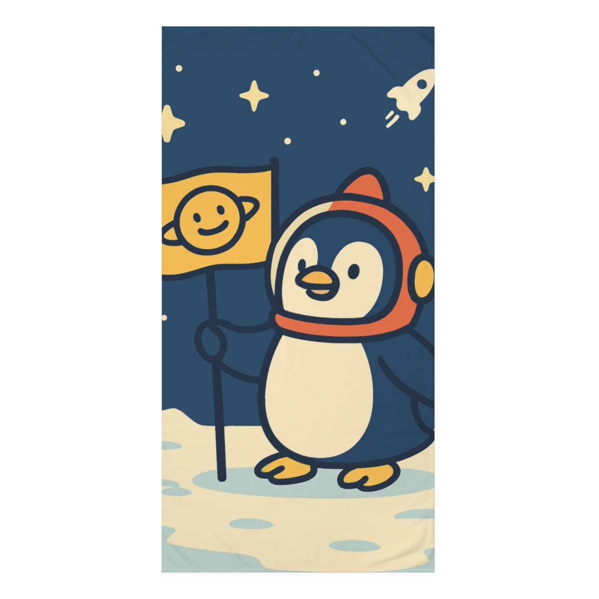 Rocket Penguin Patrol personalized bath towels