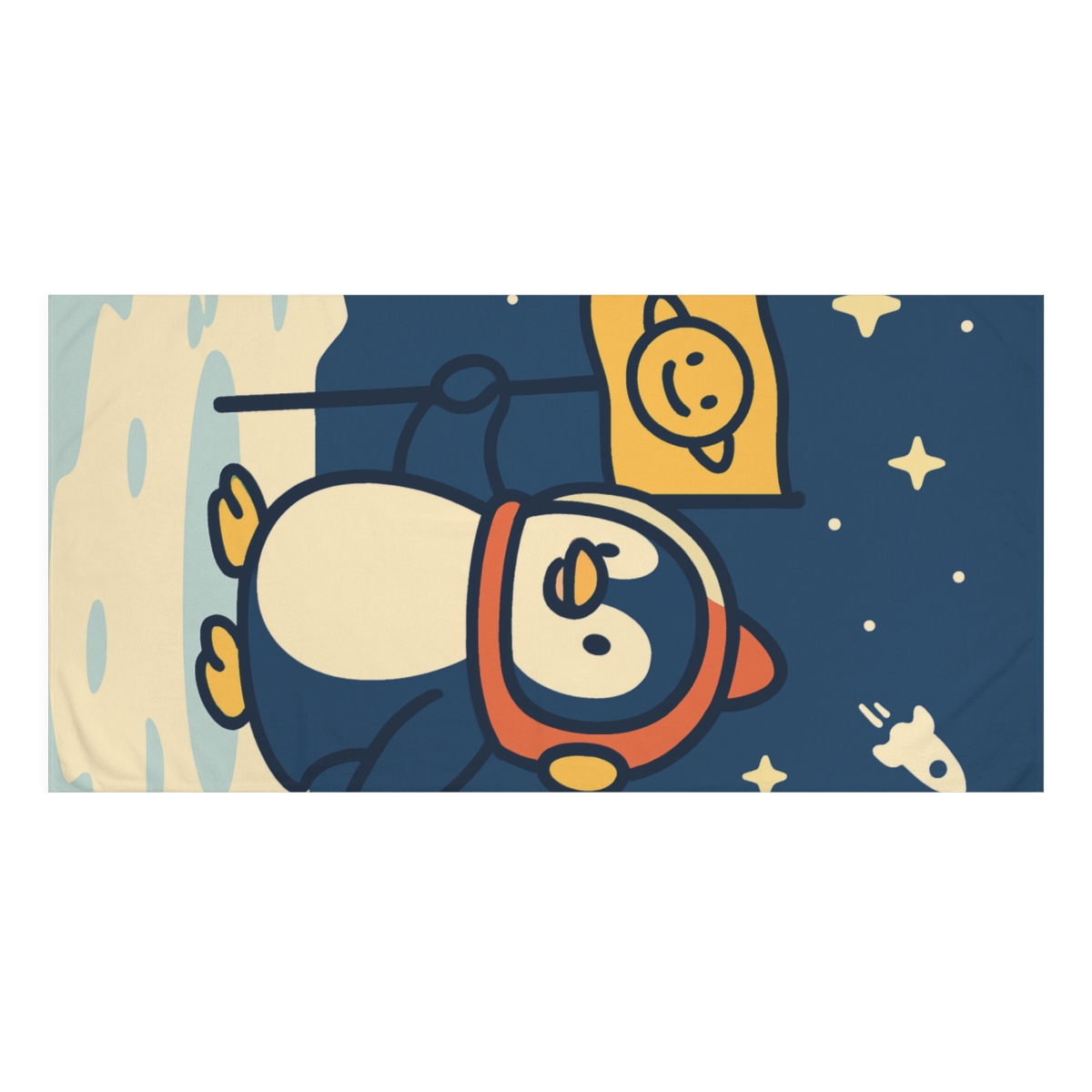 Rocket Penguin Patrol personalized bath towels