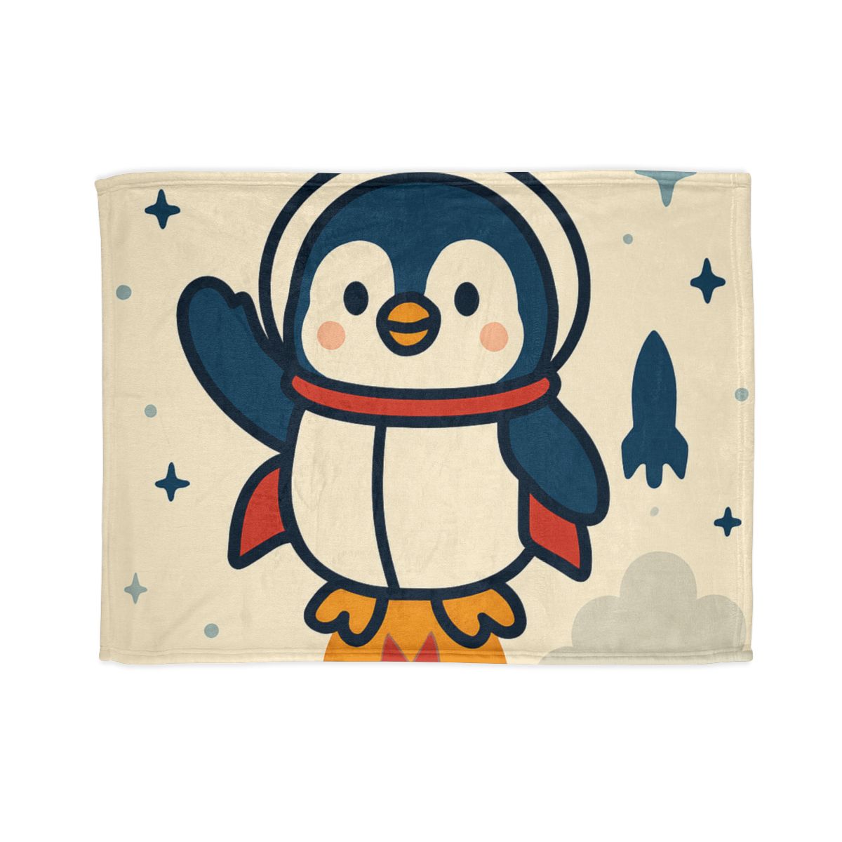 Rocket-Pilot Penguin trendy patterned blankets