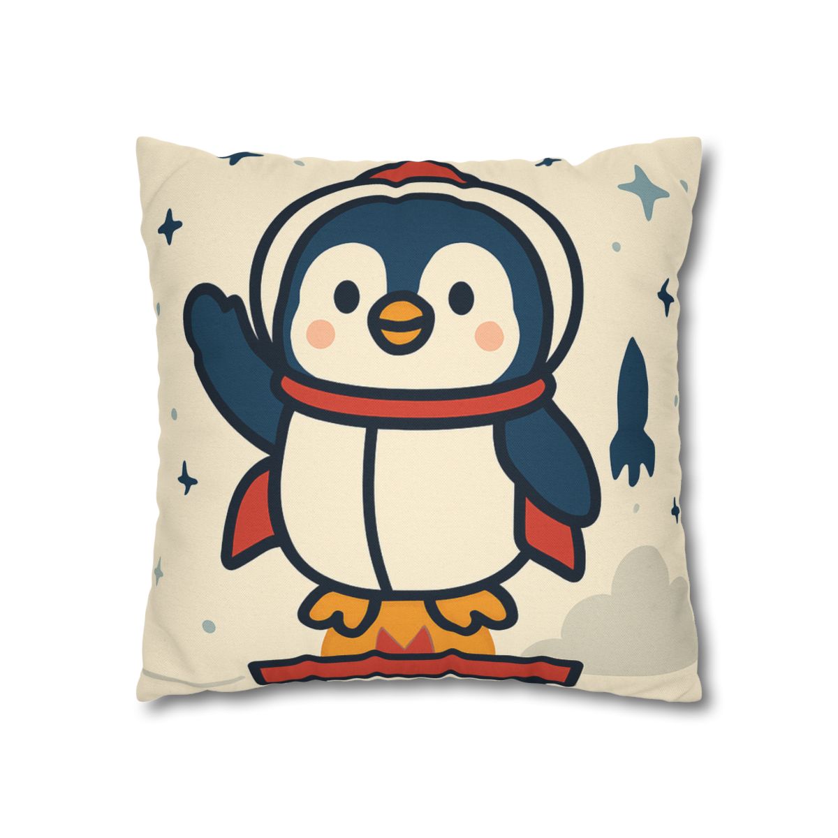 Rocket-Pilot Penguin designer print pillow cases