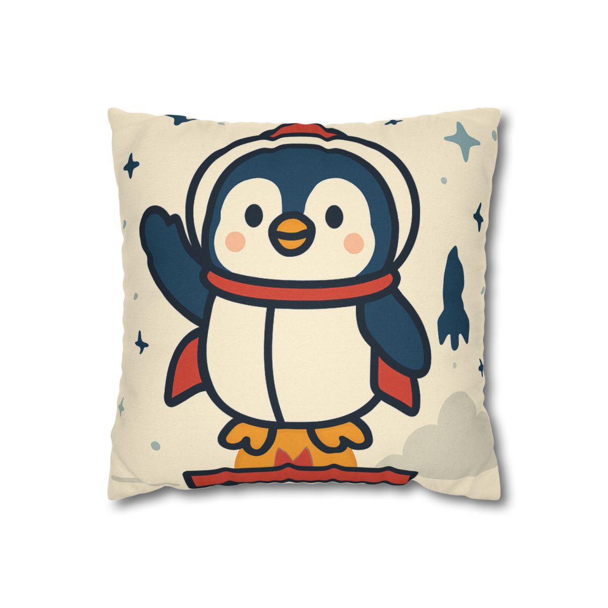 Rocket-Pilot Penguin designer print pillow cases