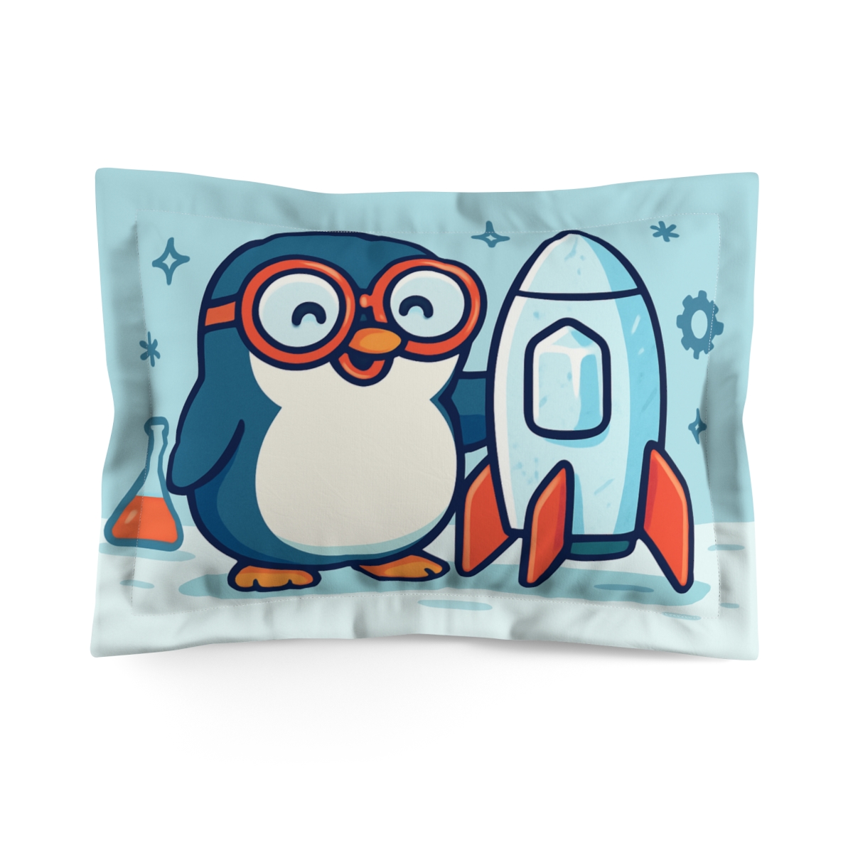 Rocket Powered Penguin Science Lab unique shape pillows