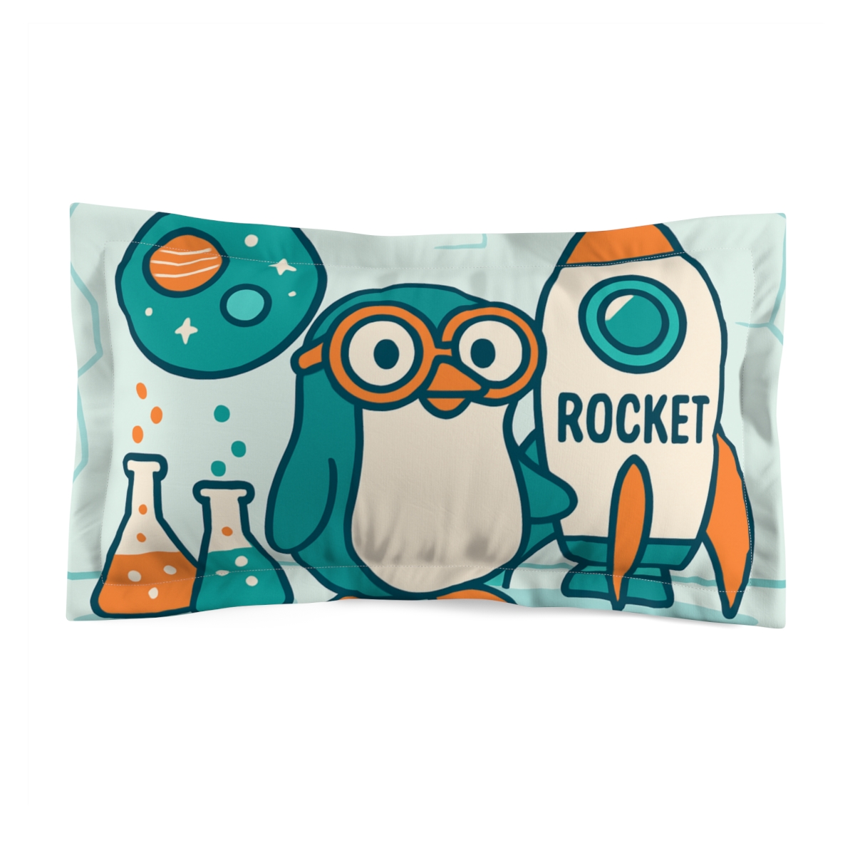 Rocket Powered Penguin Science Lab trendy accent pillows