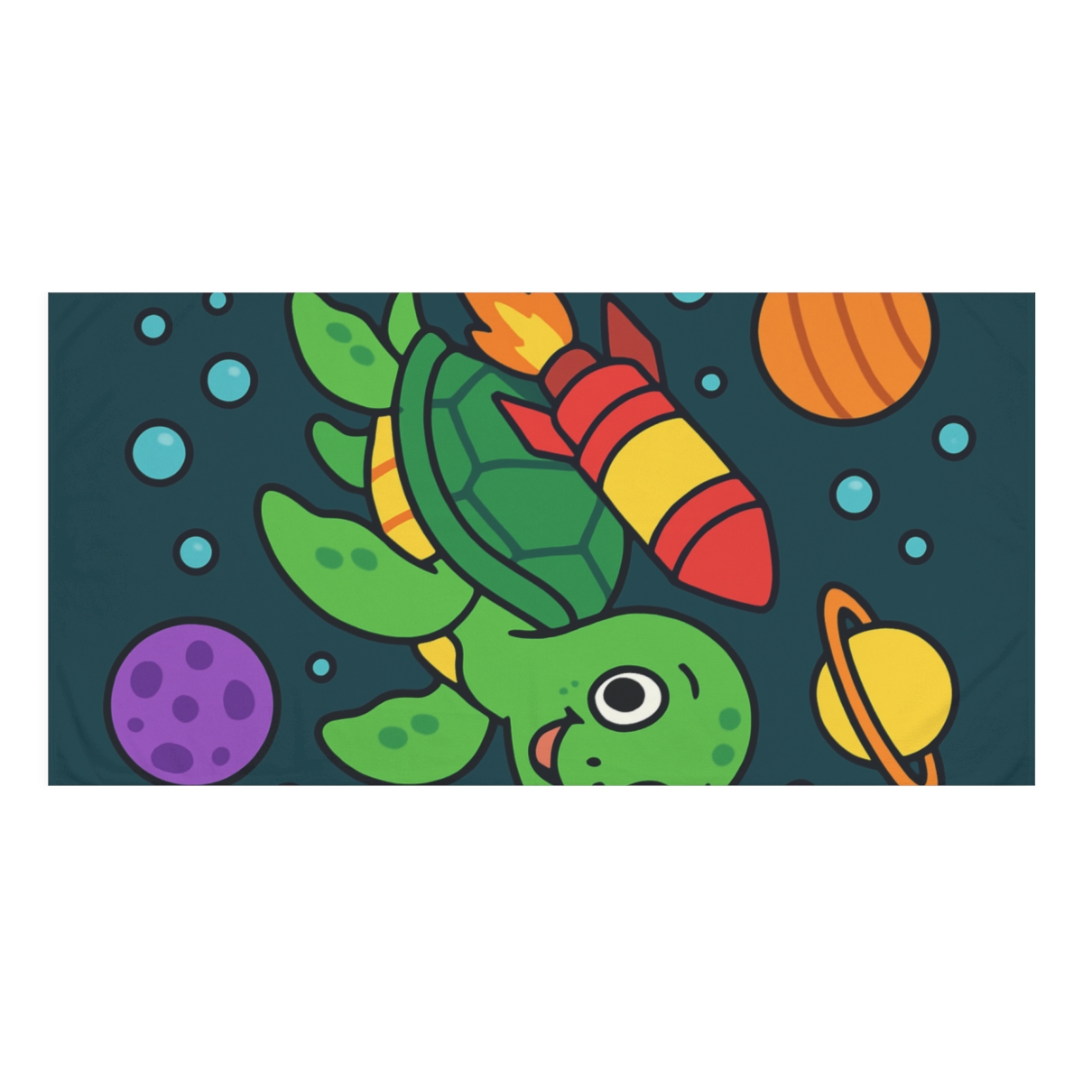 Rocket Powered Sea Turtle Adventure trendy hand towels